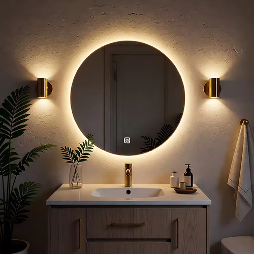 Round led bathroom mirror - bathroom,