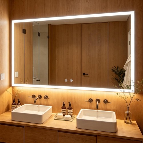 Led bathroom mirror with - mirror,