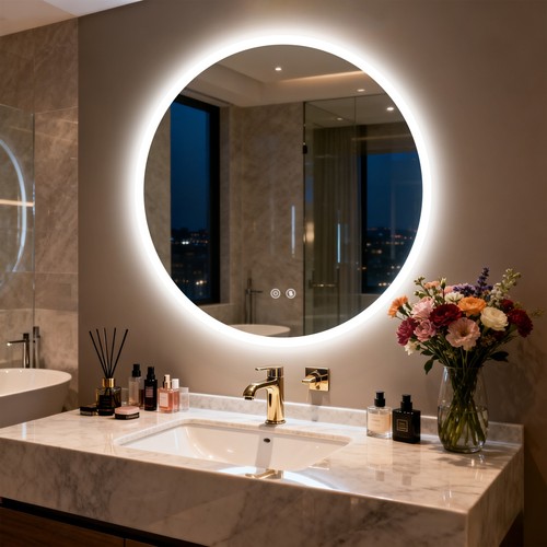 Modern round led bathroom - round,