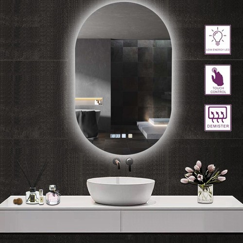 Oval illuminated bathroom - oval,