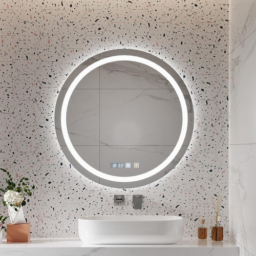 Round led bathroom wall mirror - bathroom,