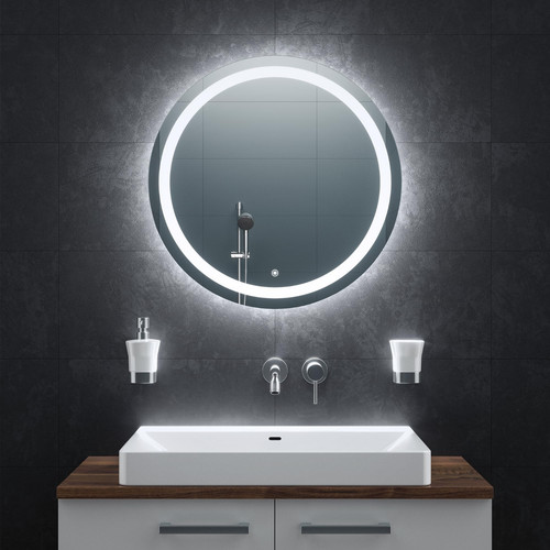 Bathroom mirror round bathroom