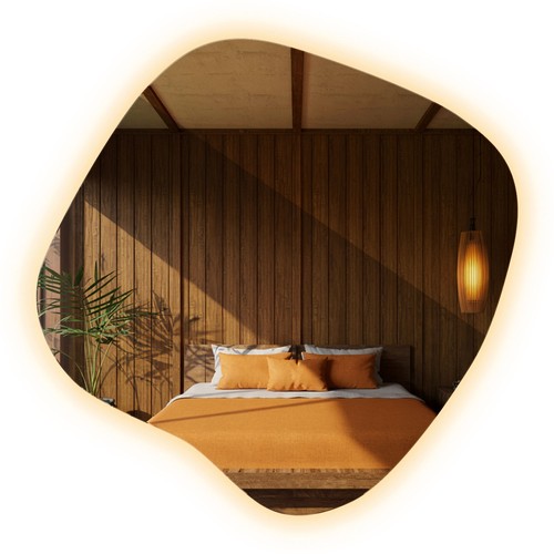 Hollywood makeup bed mirror - bed,