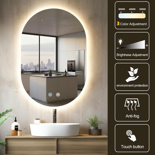 Oval bathroom mirror with - bathroom,