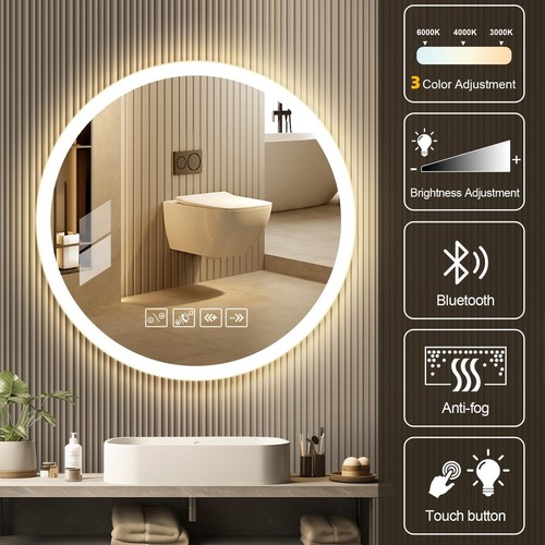 Round bathroom mirror - round,
