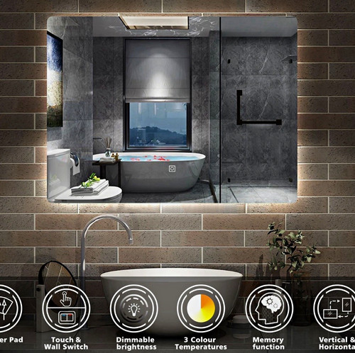 Led backlit bathroom mirror - backlit,