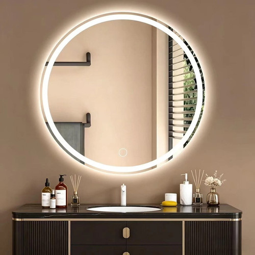 Round led bathroom mirror - round, 60cm