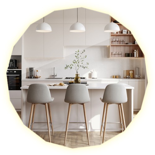 Mirror with led lighting - with,