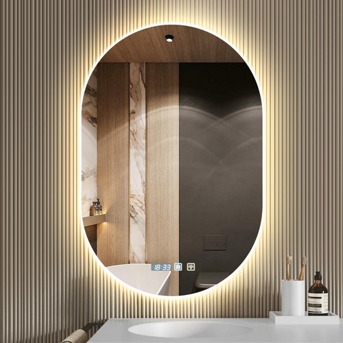 Led bathroom mirror - bathroom, oval