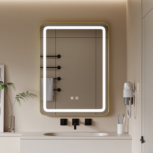 Illuminated bathroom mirror - bathroom,