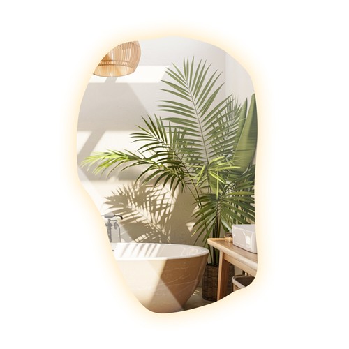 Wall mirror with lighting - with,