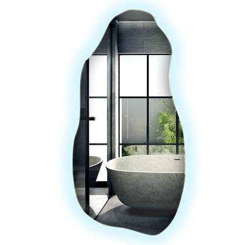 Asymmetrical mirror with led - with,